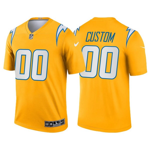 Men's Los Angeles Chargers ACTIVE PLAYER Custom Legend Gold Inverted Limited Stitched Jersey Men's Los Angeles Chargers ACTIVE PLAYER Custom Legend Gold Inverted Limited Stitched Jersey